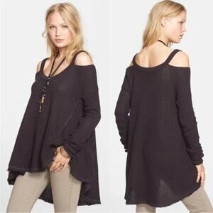 Free People Black Off-Shoulder Sweater